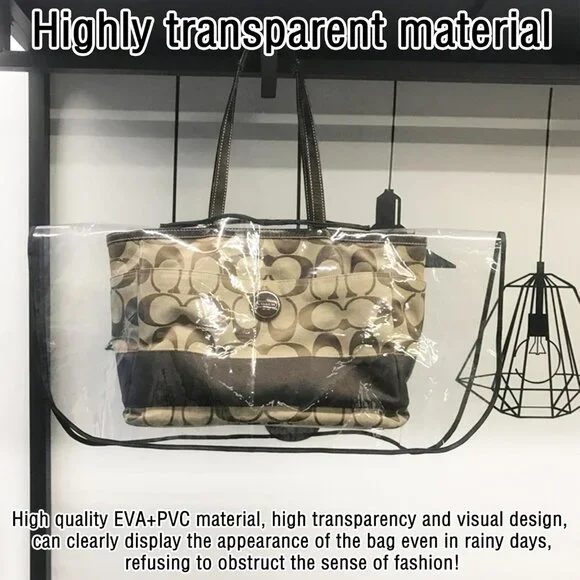 Buy Now Transparent PVC Rain Cover for Handbags - Square or Rectangle - Picture 5 of 10